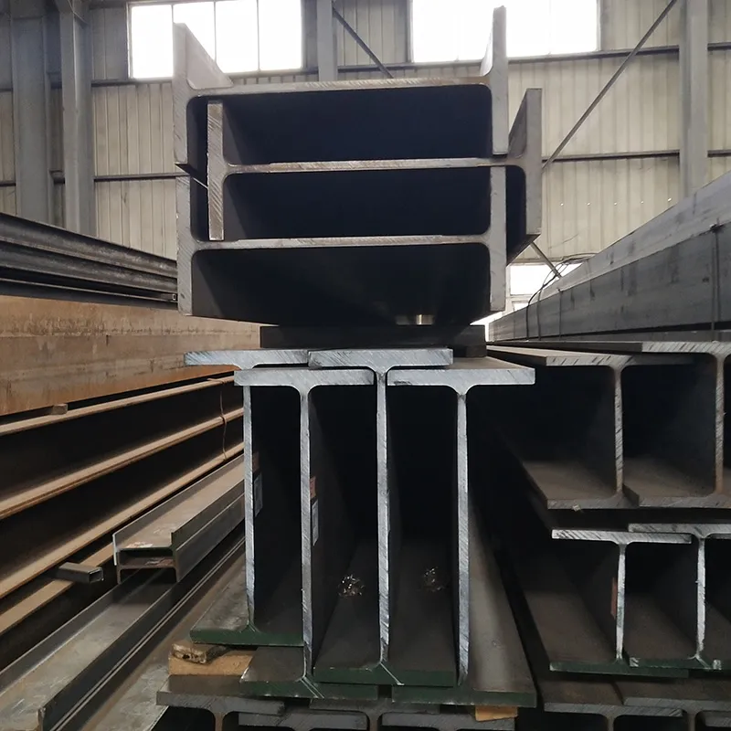 Stacked IPE I Beams in Warehouse Storage - Heavy-Duty Steel Support for Industrial Racking Systems